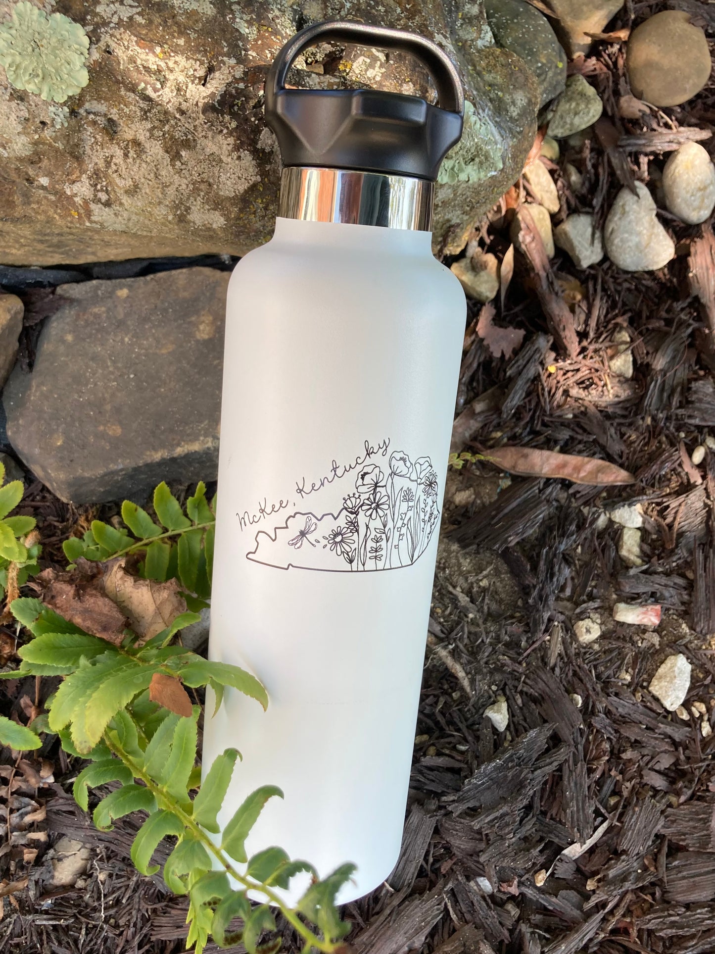 24 Oz. Water bottle - (your custom state) wildflower