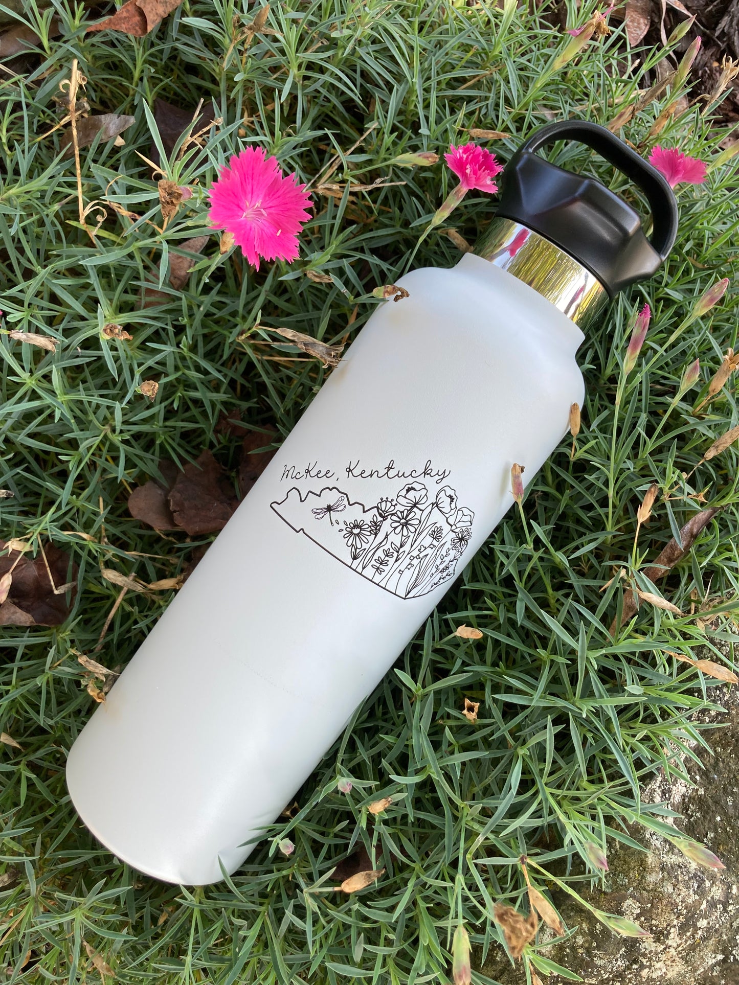 24 Oz. Water bottle - (your custom state) wildflower