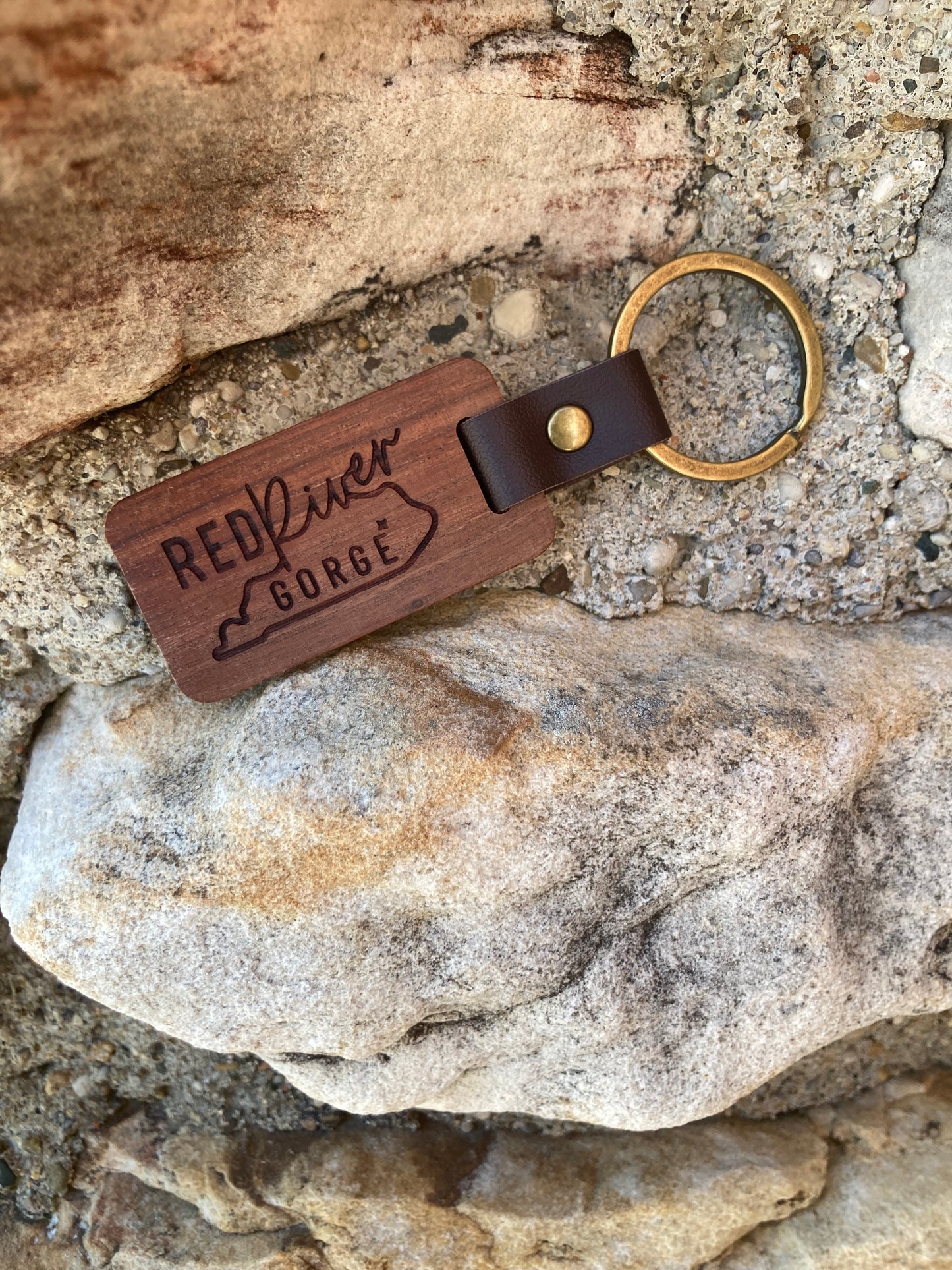 Custom Wood and Leather Keychain